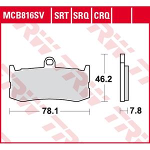 TRW Remblokken, en remschoenen voor de moto, MCB816SRT Sinter road track