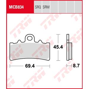 TRW Remblokken, en remschoenen voor de moto, MCB834SRM Sinter maxi scooter