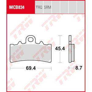 TRW Remblokken, en remschoenen voor de moto, MCB834TRQ Sinter track