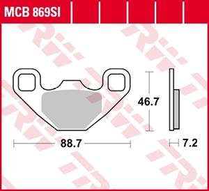 TRW Lucas Bremsbeläge Sintermetall Offroad MCB869SI 88,7x46,