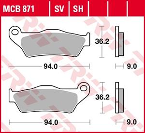 TRW Remblokken, en remschoenen voor de moto, MCB871 Allround organisch
