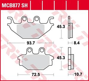 TRW Remblokken, en remschoenen voor de moto, MCB877SH Sinter street