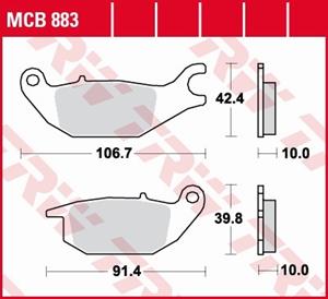 Bremsbelagsatz, Scheibenbremse TRW MCB883