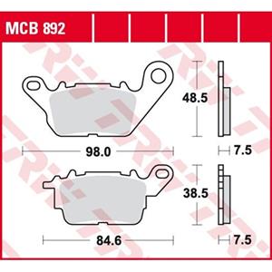 TRW Remblokken, en remschoenen voor de moto, MCB892 Allround organisch
