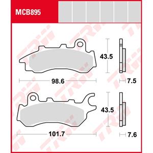Bremsbelagsatz, Scheibenbremse Vorderachse TRW MCB895
