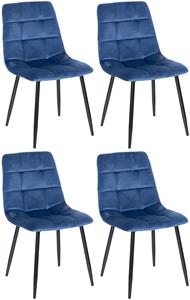 CLP 4er Set Esszimmerstühle Antibes Blau