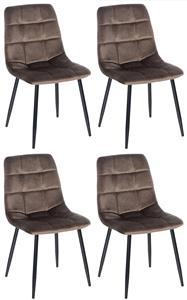 CLP 4er Set Esszimmerstühle Antibes Braun