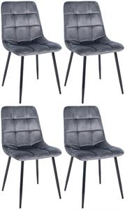CLP 4er Set Esszimmerstühle Antibes Dunkelgrau