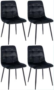 CLP 4er Set Esszimmerstühle Antibes Schwarz