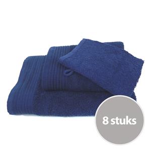 The One Towelling Budgetpakket badtextiel 450 gram Donker blauw - 8 stuks