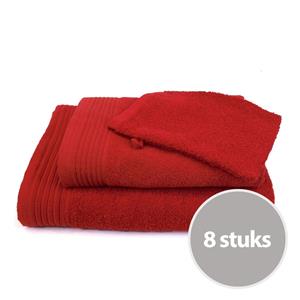 The One Towelling Budgetpakket badtextiel 450 gram Rood - 8 stuks