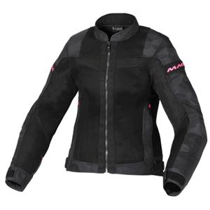 Velotura Lady, Doorwaai motorjas dames, Zwart Grijs
