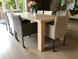 ShopX Leren eetkamerstoel desire, bruin leer, bruine keukenstoelen
