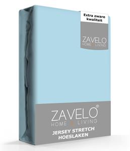 Zavelo Jersey Hoeslaken Ice-Blue-Lits-jumeaux (190x220 cm)