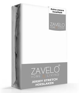 Zavelo Jersey Hoeslaken Wit-Lits-jumeaux (180x200 cm)