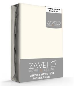 Zavelo Jersey Hoeslaken Ivoor-Lits-jumeaux (190x220 cm)