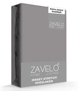 Zavelo Jersey Hoeslaken Antraciet-Lits-jumeaux (190x220 cm)