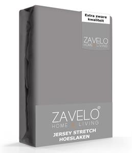 Zavelo Jersey Hoeslaken Antraciet-Lits-jumeaux (180x200 cm)