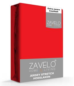 Zavelo Jersey Hoeslaken Rood-Lits-jumeaux (190x220 cm)