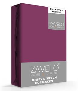 Zavelo Jersey Hoeslaken Paars-Lits-jumeaux (180x200 cm)