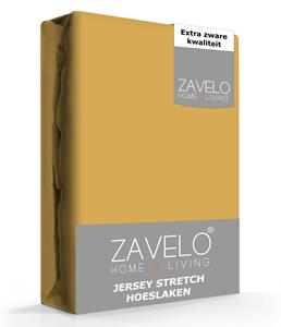 Zavelo Jersey Hoeslaken Okergeel-Lits-jumeaux (190x220 cm)