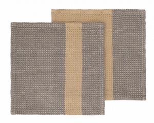 Geschirrtücher GANO Spültücher steel gray / tan 25 cm 2tlg (mehrfarbig)