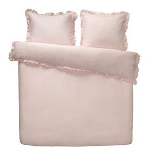 Leen Bakker Royal dekbedovertrek Cato effen - roze - 200x200/220 cm