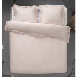 Leen Bakker Royal dekbedovertrek Cato effen - roze - 240x200/220 cm