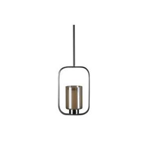 Hioshop Aludra verlichting hanglamp 22x12x34cm glas, staal zilverkleur.