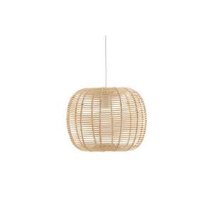 Hioshop Fence verlichting hanglamp 41x41x30cm rotan wit, hout.