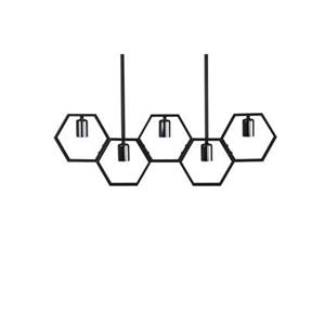 Hioshop Queen B verlichting hanglamp 80x4,2x26cm staal zwart.