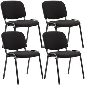 CLP 4er Set Esszimmerstuhl Ken Stoff Schwarz