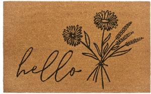 HANSE Home Fußmatte Hello & Flowers, , rechteckig, Höhe: 15 mm, Naturfaser Kokosfußmatte, Umweltfreundlich