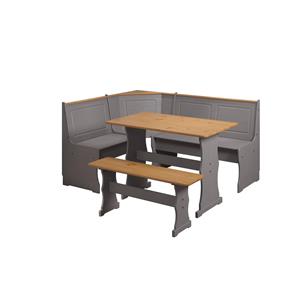 ebuy24 Esszimmerstuhl Paterno Satz Eckbank, Tisch, kleine Bank grau,honi
