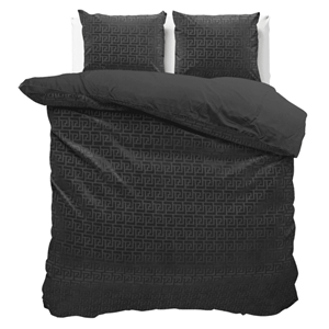 Dekbedovertrek Embossed Velvet Fashion - Tweepersoons (200x220 cm) - Zwart Polyether - Dessin: - Sleeptime - 