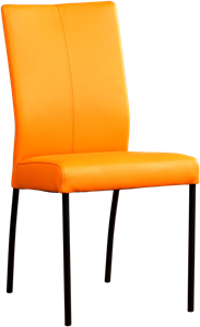 ShopX Leren eetkamerstoel comfort 271 oranje, oranje leer, oranje keukenstoelen