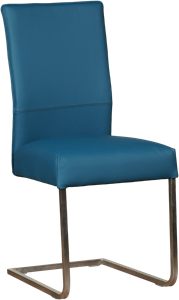 ShopX Leren eetkamerstoel remix 46 turquoise, turquoise leer, turquoise keukenstoelen