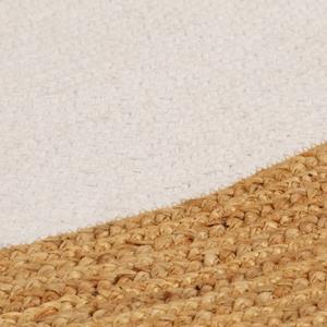 vidaXL Vloerkleed rond gevlochten 120 cm jute en katoen wit en naturel