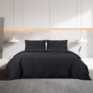 vidaXL Dekbedovertrekset lichtgewicht 225x220 cm microvezel zwart