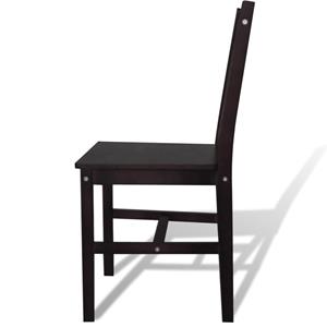 vidaXL Eetkamerstoelen 2 st grenenhout donkerbruin