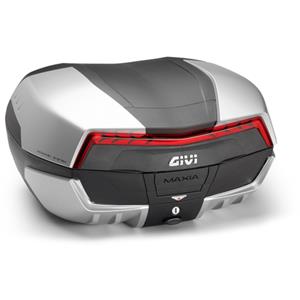 GIVI V58 Maxia 5 topkoffer, Topkoffers en zijkoffers voor de moto, rode reflectoren, mat grijze afwerking