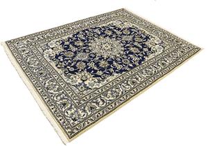 Morgenland Orientteppich Perser - Nain - 198 x 151 cm - dunkelblau, rechteckig, 12 mm Höhe, Wohnzimmer, Handgeknüpft, Einzelstück mit Zertifikat