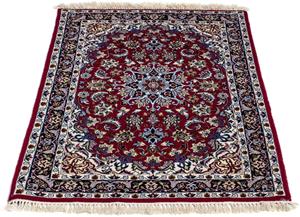 Morgenland Orientteppich Perser - Isfahan - Premium - 101 x 71 cm - dunkelrot, rechteckig, 6 mm Höhe, Wohnzimmer, Handgeknüpft, Einzelstück mit Zertifikat