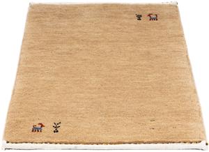 Morgenland Wollteppich Gabbeh - Loribaft Perser - 60 x 40 cm - hellbraun, rechteckig, 12 mm Höhe, Wohnzimmer, Handgeknüpft, Einzelstück mit Zertifikat