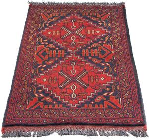 Morgenland Orientteppich Afghan - Kunduz - 102 x 52 cm - dunkelrot, rechteckig, 7 mm Höhe, Wohnzimmer, Handgeknüpft, Einzelstück mit Zertifikat