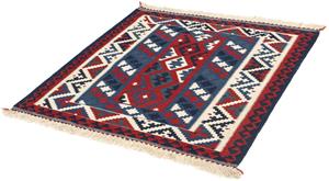 Morgenland Wollteppich Kelim - Oriental quadratisch - 103 x 100 cm - dunkelblau, quadratisch, 6 mm Höhe, Wohnzimmer, Einzelstück