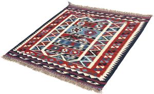 Morgenland Wollteppich Kelim - Oriental quadratisch - 104 x 99 cm - mehrfarbig, quadratisch, 6 mm Höhe, Wohnzimmer, Einzelstück