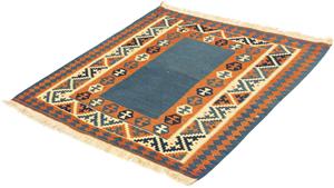 Morgenland Wollteppich Kelim - Oriental quadratisch - 102 x 102 cm - dunkelblau, quadratisch, 6 mm Höhe, Wohnzimmer, Einzelstück