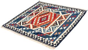 Morgenland Wollteppich Kelim - Oriental quadratisch - 103 x 102 cm - hellblau, quadratisch, 6 mm Höhe, Wohnzimmer, Einzelstück