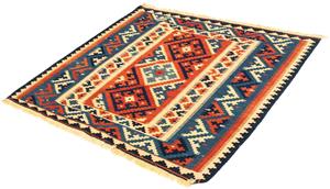 Morgenland Wollteppich Kelim - Oriental quadratisch - 104 x 101 cm - mehrfarbig, quadratisch, 6 mm Höhe, Wohnzimmer, Einzelstück